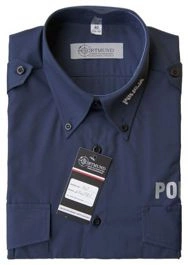 Koszula 'premium' granatowa Policji z długim rękawem - męska