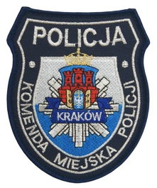 Emblemat Policji - Komenda Miejska Policji KRAKÓW - biało-niebieski