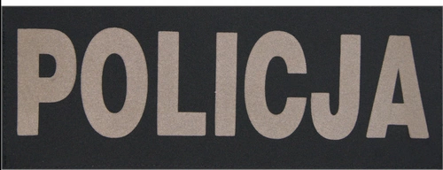 Napis odblaskowy POLICJA na kamizelkę taktyczną - czarny (średni) - WYPRZEDAŻ