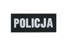 Napis odblaskowy z rzepem POLICJA - czarny