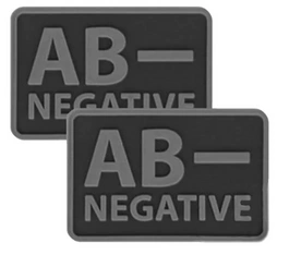 Emblemat PVC Helikon grupa krwi AB/Rh- Czarny - 2 szt.