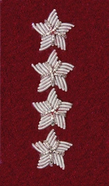 Stopień Wojska Polskiego haftowany bajorkiem do beretu bordowego (tłoczonego) - starszy chorąży sztabowy