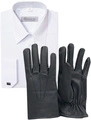 ZESTAW: Koszula biała, gładka - długi rękaw, męska i Rękawiczki oficerskie zimowe