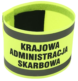 Opaska naramienna odblaskowa z napisem Krajowa Administracja Skarbowa - z rzepem