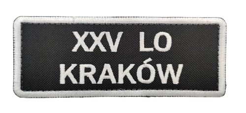 Emblemat szkolny "XXV LO KRAKÓW" - prostokątny