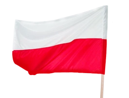 Flaga biało-czerwona z drzewcem