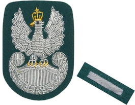 ZESTAW: orzełek i stopień (haftowane bajorkiem) do beretu zielonego Wojska Polskiego