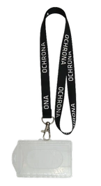 ZESTAW: Smycz z karabińczykiem - ochrona +  holder na karty lub identyfikatory