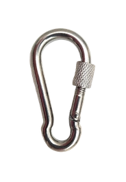 Karabińczyk nierdzewny z zabezpieczeniem - 60 mm