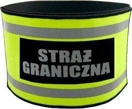 Opaska naramienna odblaskowa z napisem STRAŻ GRANICZNA - ze ściągaczem gumowym