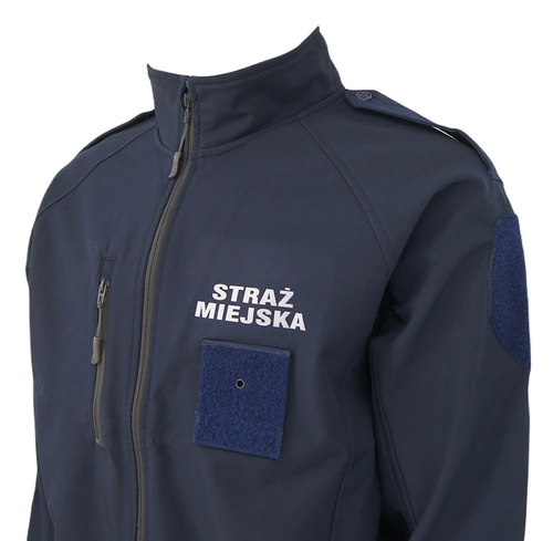 Kurtka Softshell Straż Miejska - granatowy z pagonami - srebrne napisy