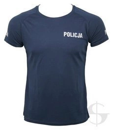T-shirt poliestrowy, granatowy Policji - damski