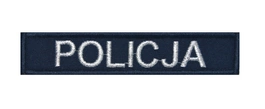 Emblemat granatowy z haftem POLICJA