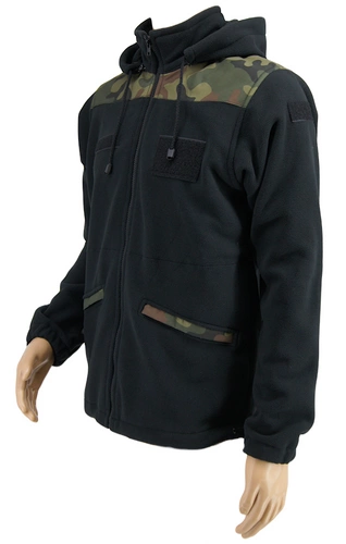 Polar czarny z obszyciami w kamuflażu pantera + kaptur