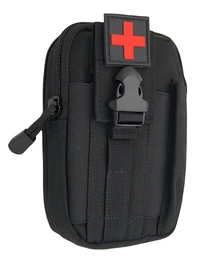 Apteczka z wyposażeniem - czarna