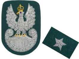 ZESTAW: orzełek i stopień (haftowane bajorkiem) do beretu zielonego Wojska Polskiego