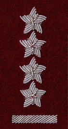 Stopień Wojska Polskiego haftowany bajorkiem do beretu bordowego - kapitan