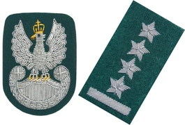 ZESTAW: orzełek i stopień (haftowane bajorkiem) do beretu zielonego Wojska Polskiego