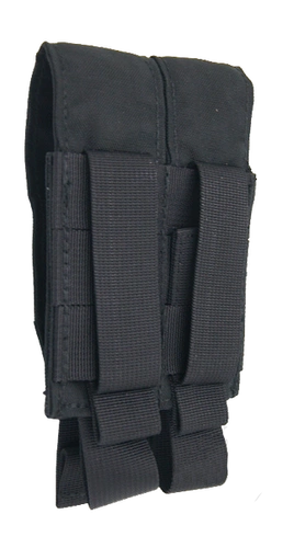 Podwójna ładownica molle uniwersalna, gaz, magazynek, latarka - czarna