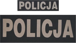 Komplet napisów odblaskowych POLICJA na kamizelkę taktyczną - czarne (średnie)
