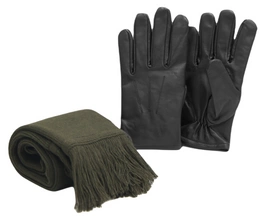 ZESTAW: rękawiczki zimowe i szalik khaki