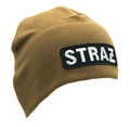 Czapka zimowa z napisem srebrnym STRAŻ - polarowa, piaskowa