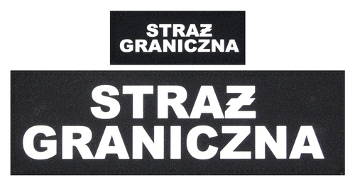 Komplet napisów odblaskowych STRAŻ GRANICZNA na kamizelkę taktyczną