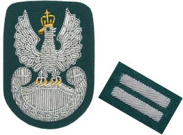 ZESTAW: orzełek i stopień (haftowane bajorkiem) do beretu zielonego Wojska Polskiego