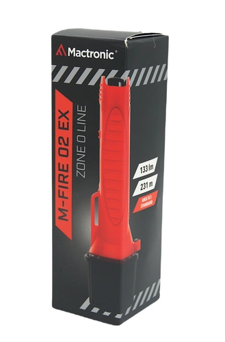 Latarka ręczna, Mactronic M-FIRE 02, 133 lm, bateryjna (4x AA), zestaw (baterie, klips), kolor pomarańczowy, pudełko