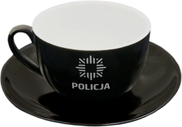 Filiżanka ze spodkiem czarna - Policja