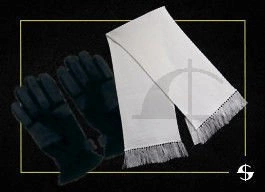 ZESTAW: rękawiczki zimowe - wzór 615/MON i szalik biały
