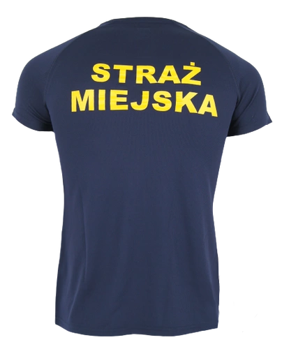T-shirt poliestrowy, granatowy Straż Miejska - damski
