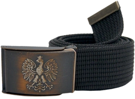 Pas parciany - czarny z klamrą antyczna miedź