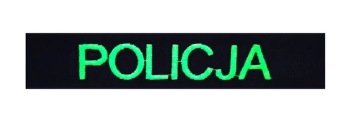 Emblemat granatowy z haftem fluorescencyjnym POLICJA