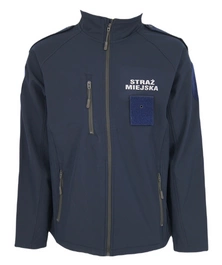 Kurtka Softshell Straż Miejska - granatowy z pagonami - srebrne napisy