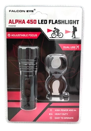 Latarka ręczna, Falcon Eye ALPHA z focusem -450 lm, FHH0132, zestaw (uchwyt rowerowy), blister