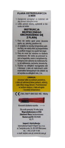 Flara ostrzegawcza - 5 minut