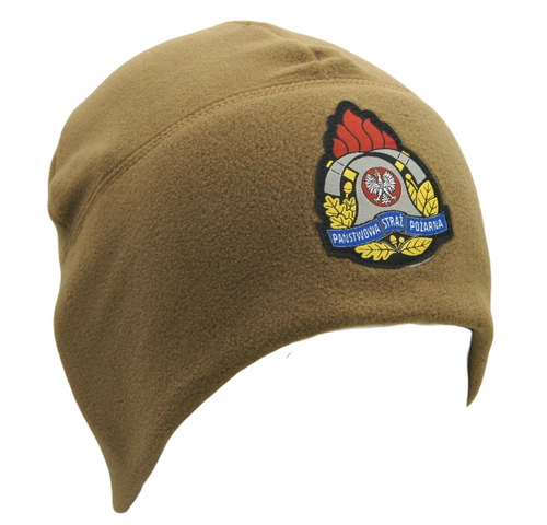 Czapka zimowa z logo PSP - polarowa, piaskowa
