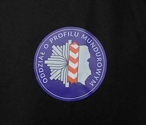 T-shirt czarny ODDZIAŁ MUNDUROWY - profil policyjny