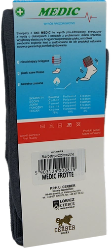 Skarpety MEDIC Frotte - stalowe