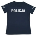 T-shirt poliestrowy, granatowy Policji - damski