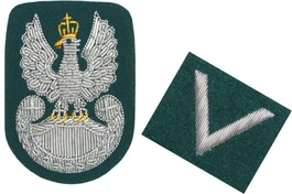 ZESTAW: orzełek i stopień (haftowane bajorkiem) do beretu zielonego Wojska Polskiego