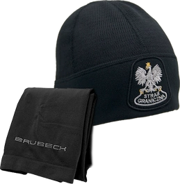 ZESTAW: Czapka zimowa Straży Granicznej i Komin ATHLETIC BRUBECK - czarny