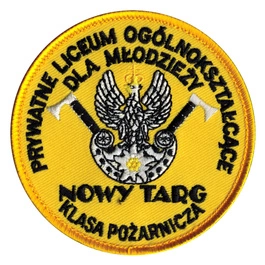 Emblemat szkolny "NOWY TARG - klasa pożarnicza"