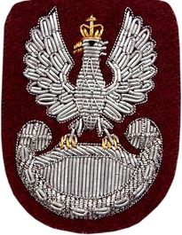 Orzełek Wojska Polskiego do beretu bordowego - haftowany bajorkiem