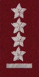 Stopień Wojska Polskiego haftowany bajorkiem do beretu bordowego (tłoczonego) - kapitan