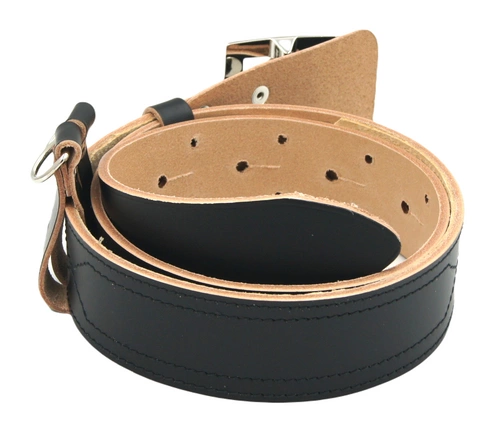 Pas skórzany główny - czarny