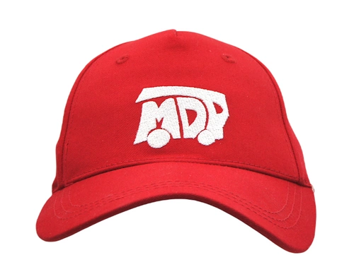 Czapeczka z daszkiem i haftowanym napisem MDP - czerwona