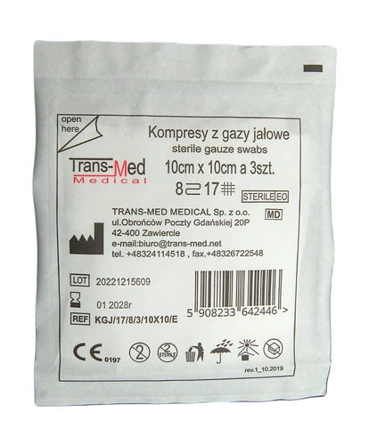 Kompres jałowy, 9x9cm - 3szt.