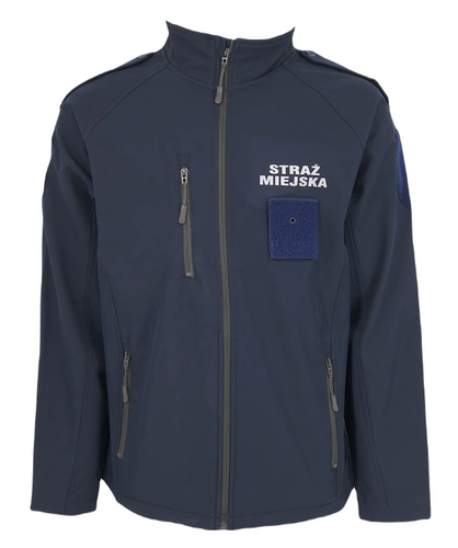 Kurtka Softshell Straż Miejska - granatowy z pagonami - srebrne napisy